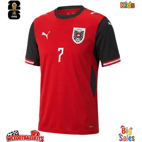 Austria Marko Arnautovic #7 Replica Home Stadium Kit for Kids World Cup 2026 Short Sleeve (+ pants)